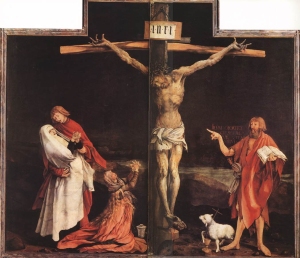 Retábulo de Isemheim: 1.ª abertura: Crucificação Matthias Grunewald C. 1515 Óleo sobre madeira Colmar, Museu de Unterlinden